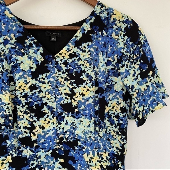 Talbots fit and flare midi dress with v-neckline and ruffle sleeves, petite - Picture 4 of 11